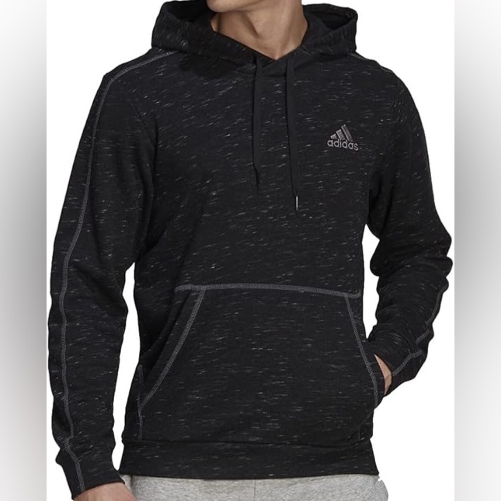 adidas ESSENTIALS MÉLANGE EMBROIDERED SMALL LOGO HOODIE